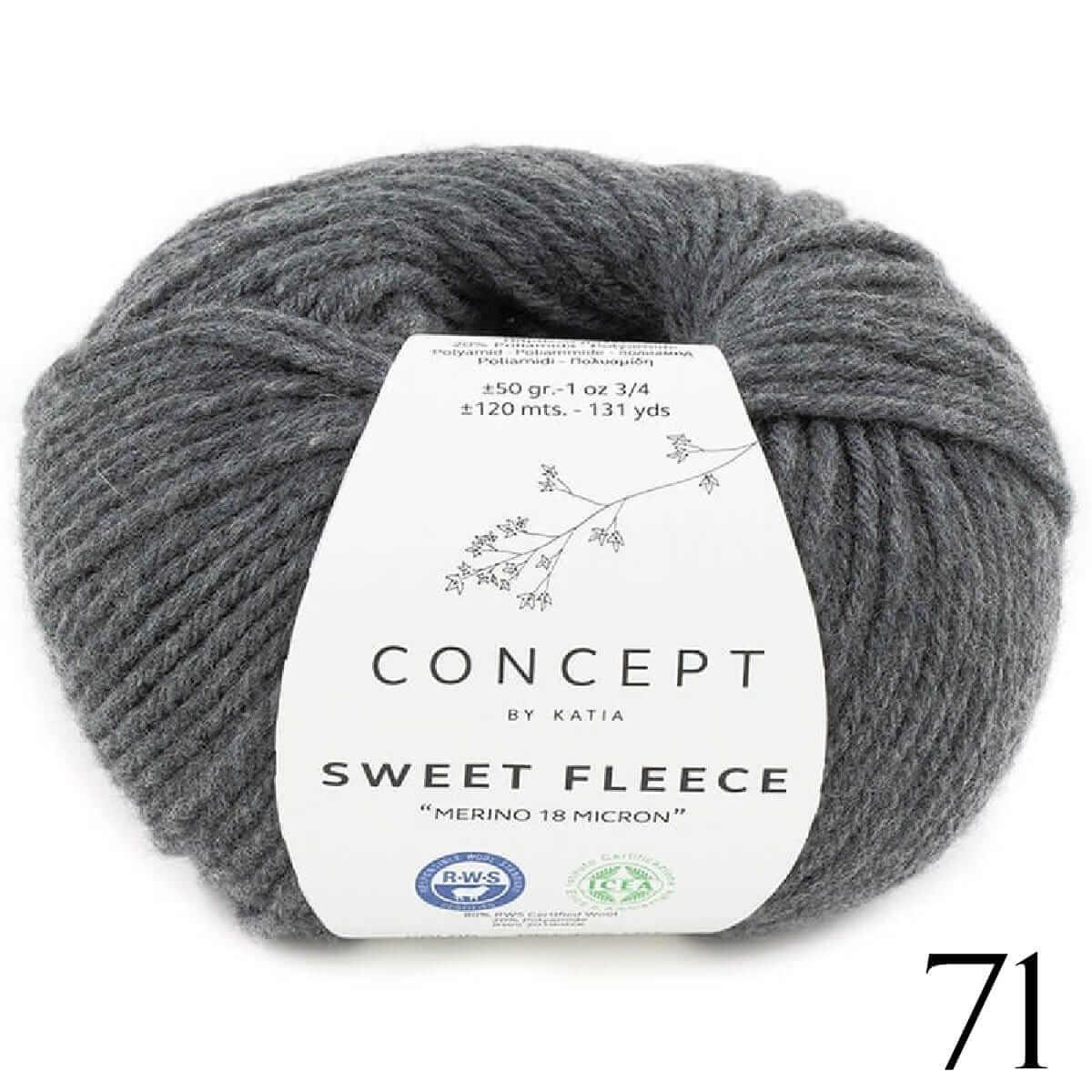 Katia Concept - Sweet Fleece - Color: 71 - Gris Foncé