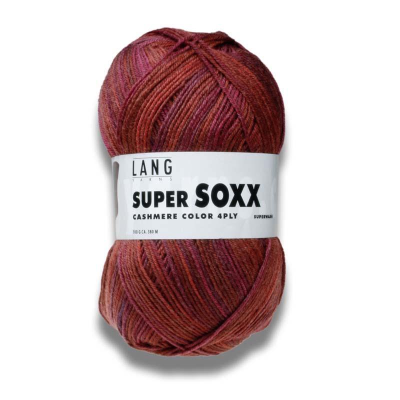 Lang Yarns Super Soxx Cashmere - Color: 0019 - Downpour, 0020 - Sage, 0022 - Coral, 0024 - Pea, 27.0, 28.0, 29.0, 30.0, 31.0, 32.0
