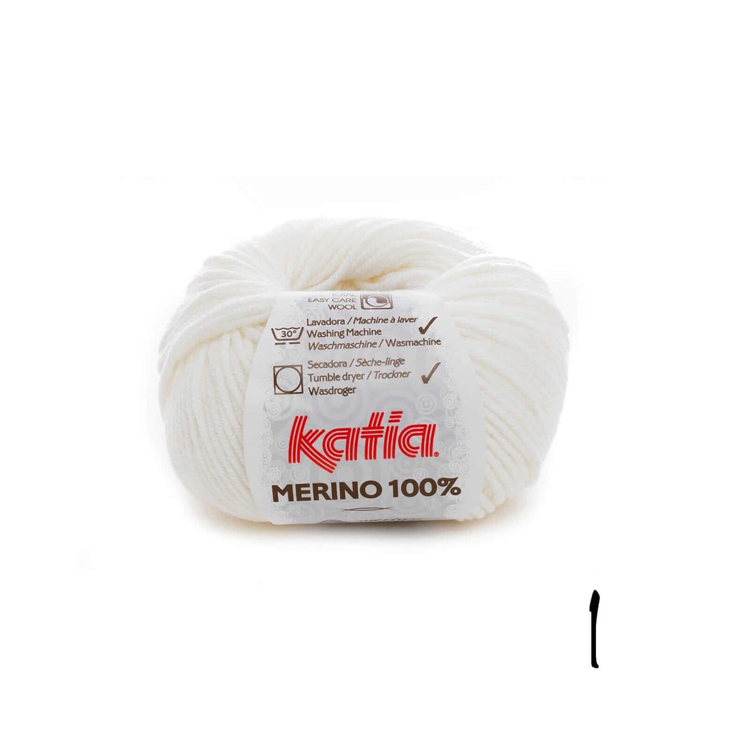 100% Merino - Katia - Color: 1 - Blanc