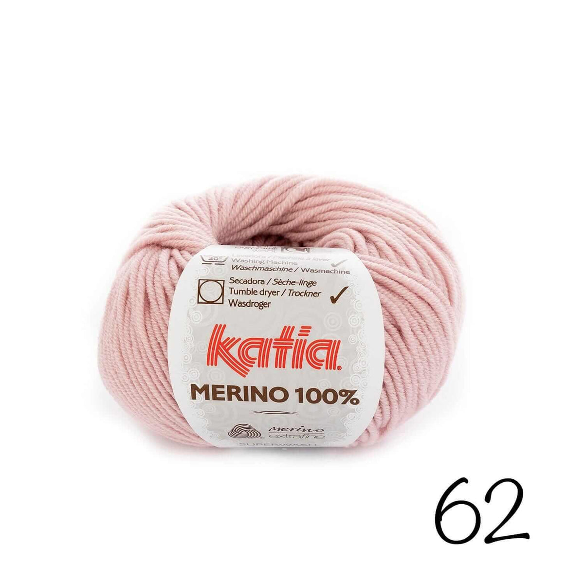 100% Merino - Katia - Color: 62 - Rose Clair