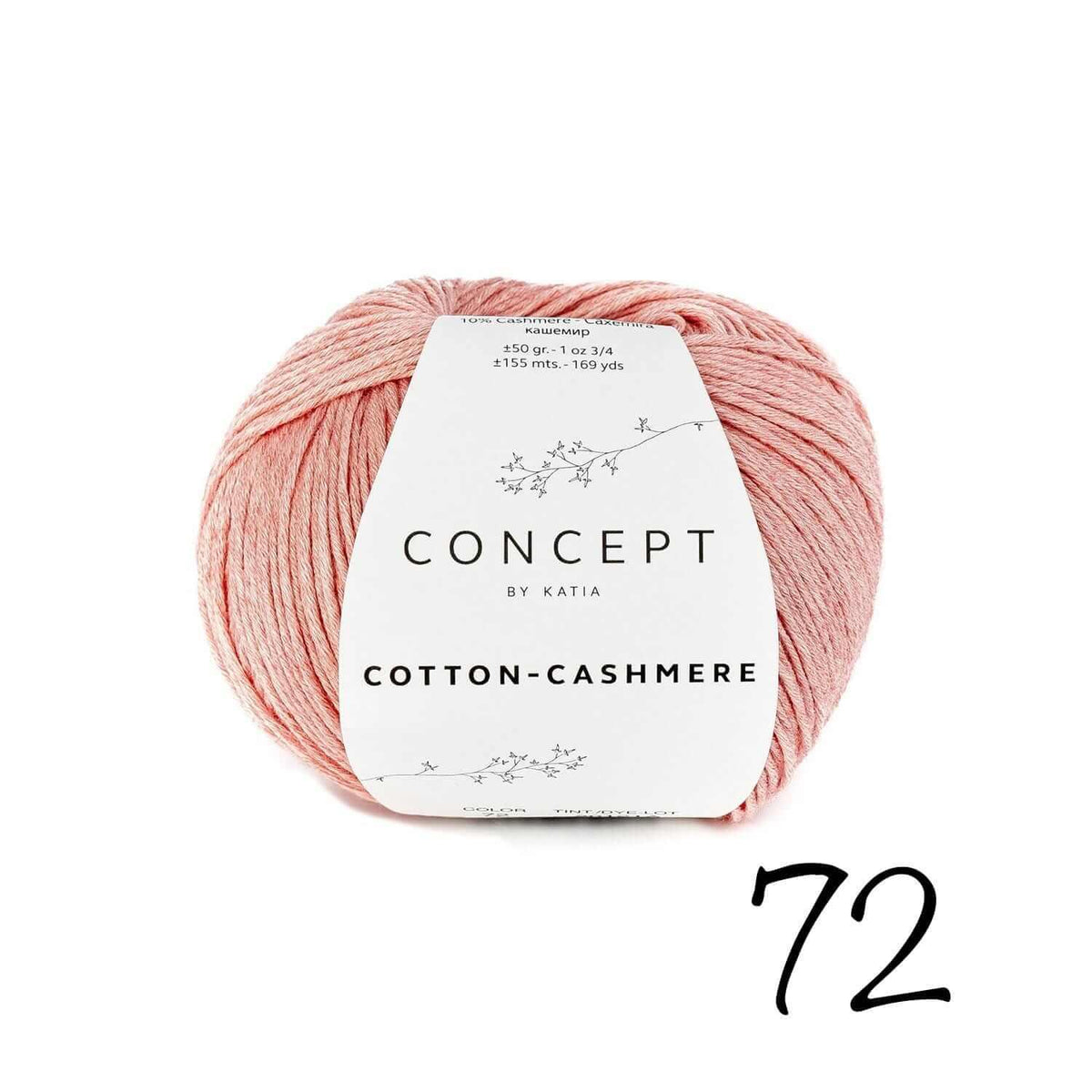 Cotton Cashmere - Katia Concept - Color: 72 - Coral