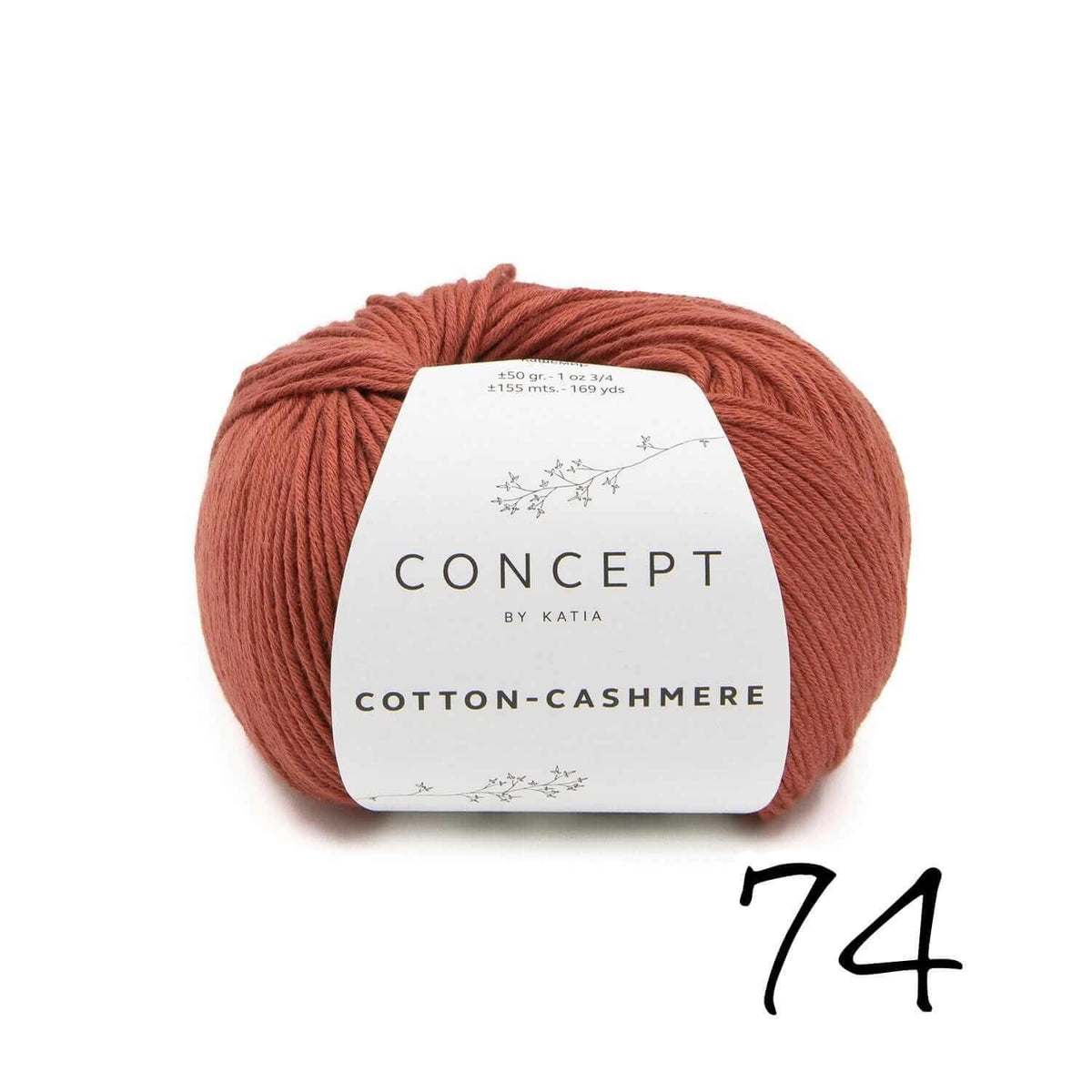 Cotton Cashmere - Katia Concept - Color: 74 - Rust