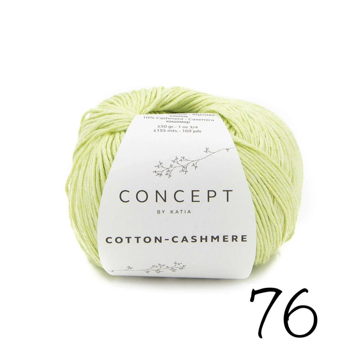 Cotton Cashmere - Katia Concept - Color: 76 - Pistachio