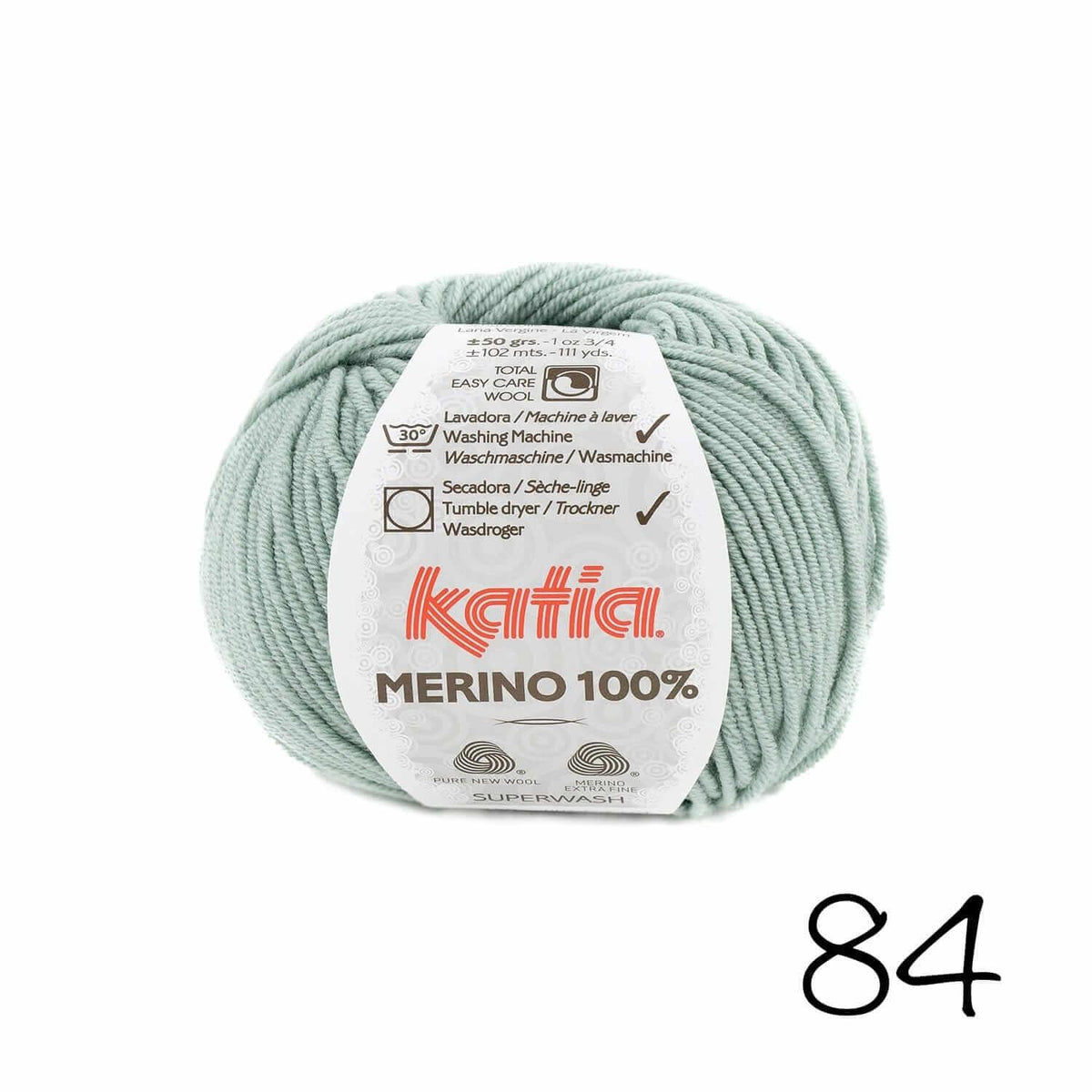 100% Merino - Katia - Color: 84 - Vert Réséda