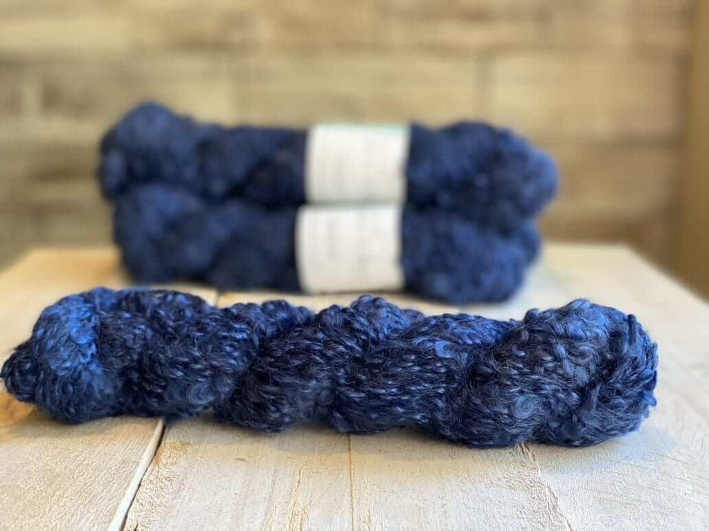 Loopy mohair yarn hand-dyed - BOUCLE MOHAIR COBALT