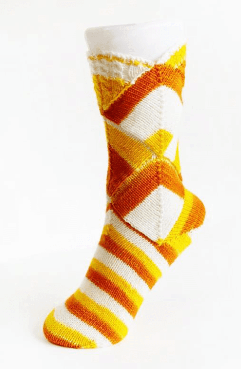 The "Candy Corn" sock pattern