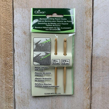 CLOVER Bamboo Knitting Repair Hooks 3009 - Les Laines Biscotte Yarns