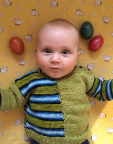 Knitting Pattern Baby Sweater - Stripe Stripe Baby!