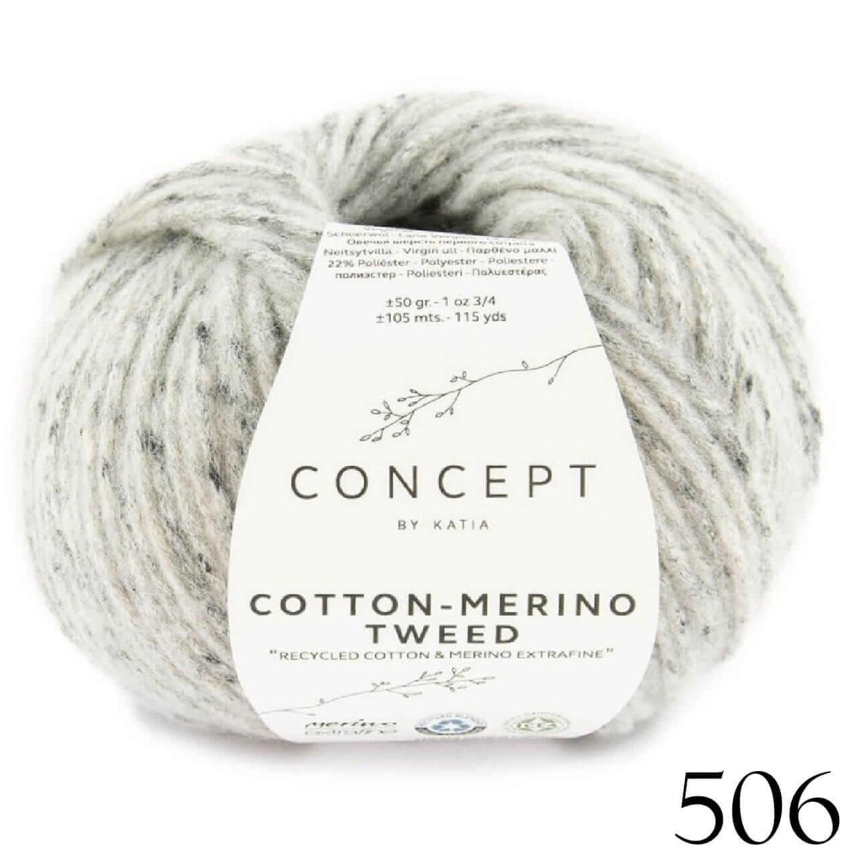 Katia Concept - Cotton Merino Tweed - Color: #506-Grey