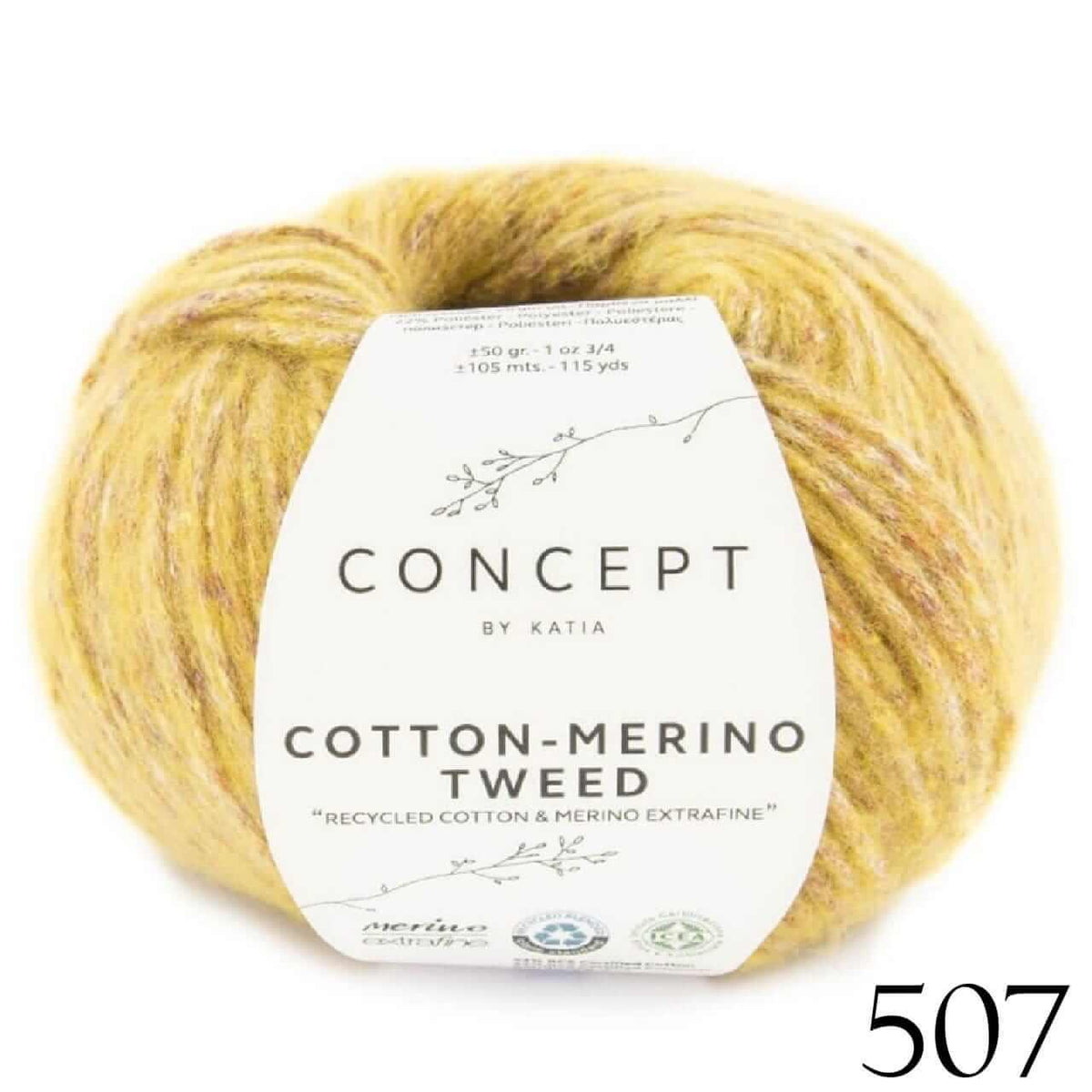 Katia Concept - Cotton Merino Tweed - Color: #507-Ochre