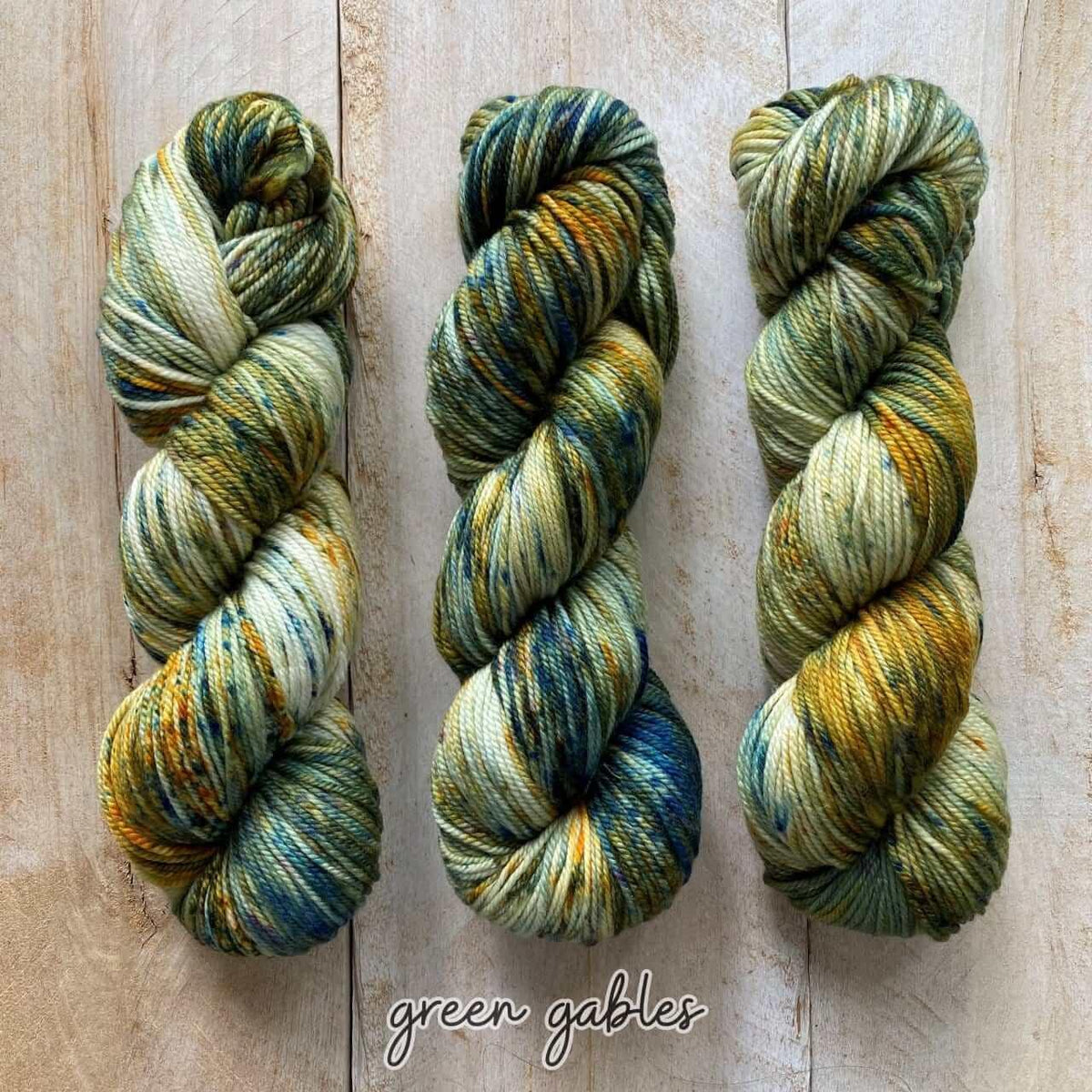 Hand-dyed yarn DK PURE GREEN GABLES DK weight yarn