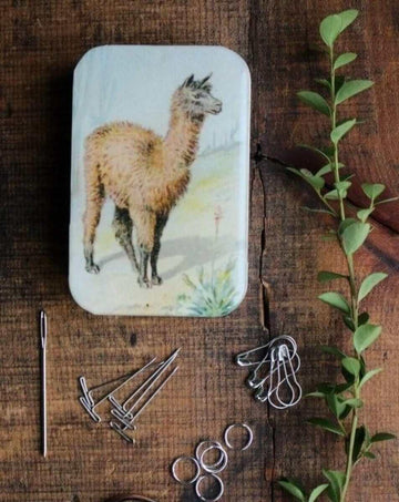 LAMA or SHEEP Magnetic box with knitting accessories - Les Laines Biscotte Yarns