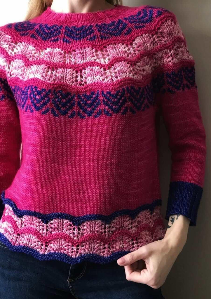 Pretty in pink Pullover Free knitting Pattern