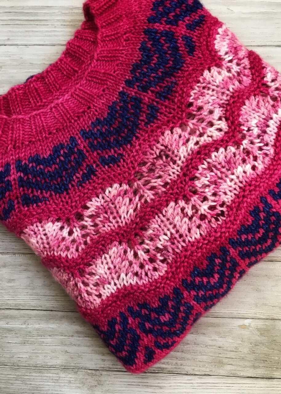 Pretty in pink Pullover Free knitting Pattern