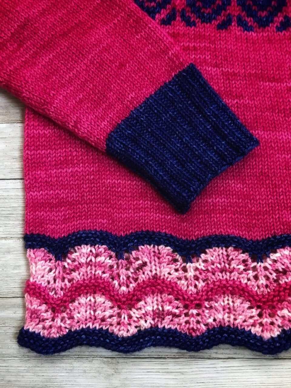 Pretty in pink Pullover Free knitting Pattern