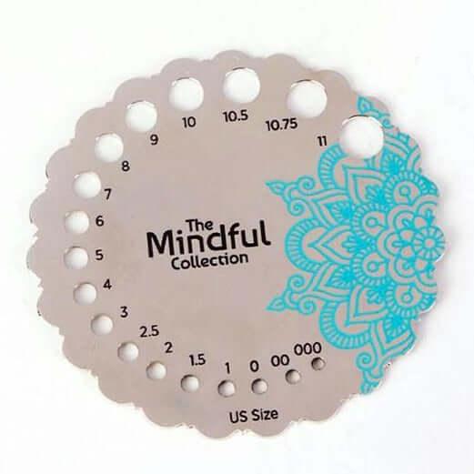 Knitter's Pride 'The Mindful Collection' Sterling Silver Plated Metal Needle Gauge - Les Laines Biscotte Yarns