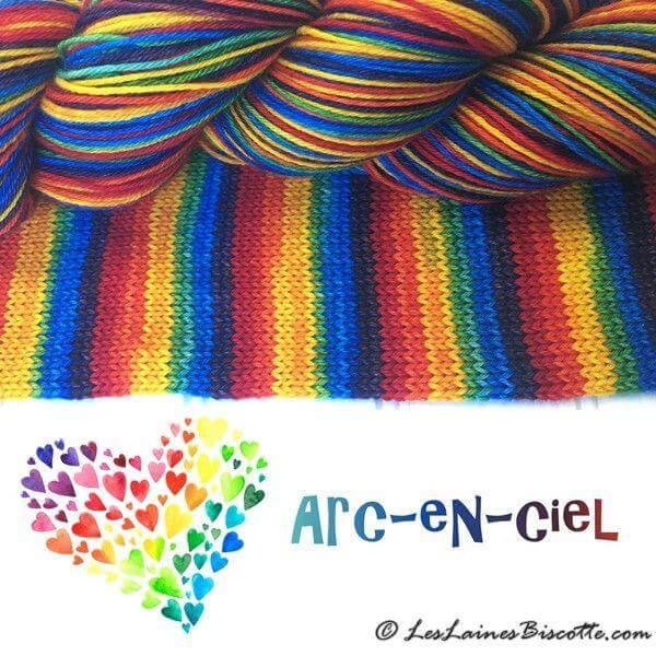 Self-Striping Sock Yarn - BIS-SOCK RAINBOW ( ARC-EN-CIEL )