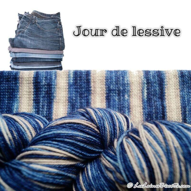 Self-Striping Sock Yarn - BIS-SOCK LAUNDRY DAY ( JOUR DE LESSIVE )