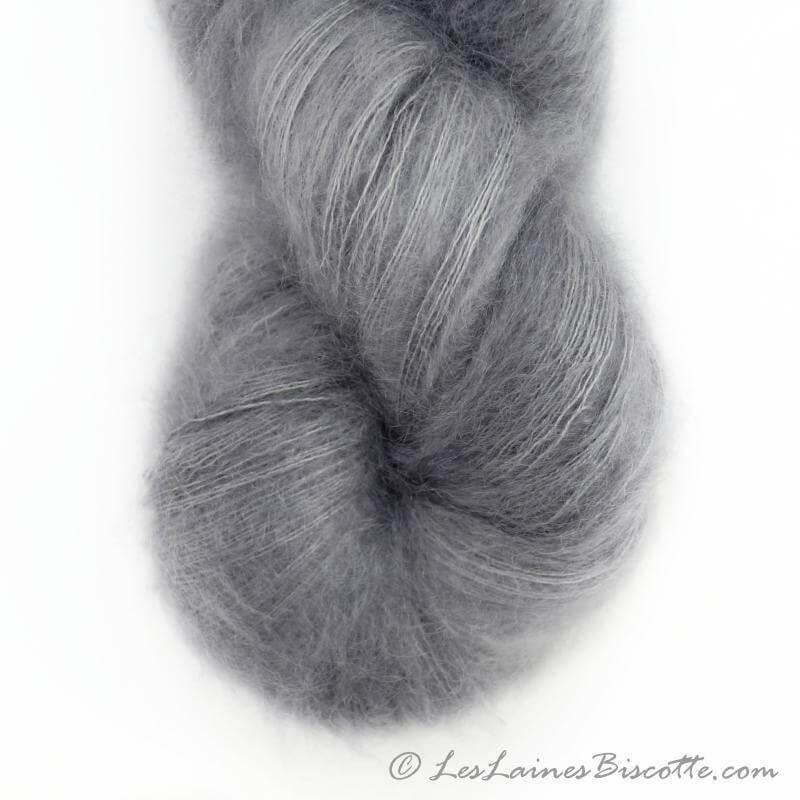 Hand-dyed kid mohair & silk HERMIONE GRIS-GRIS