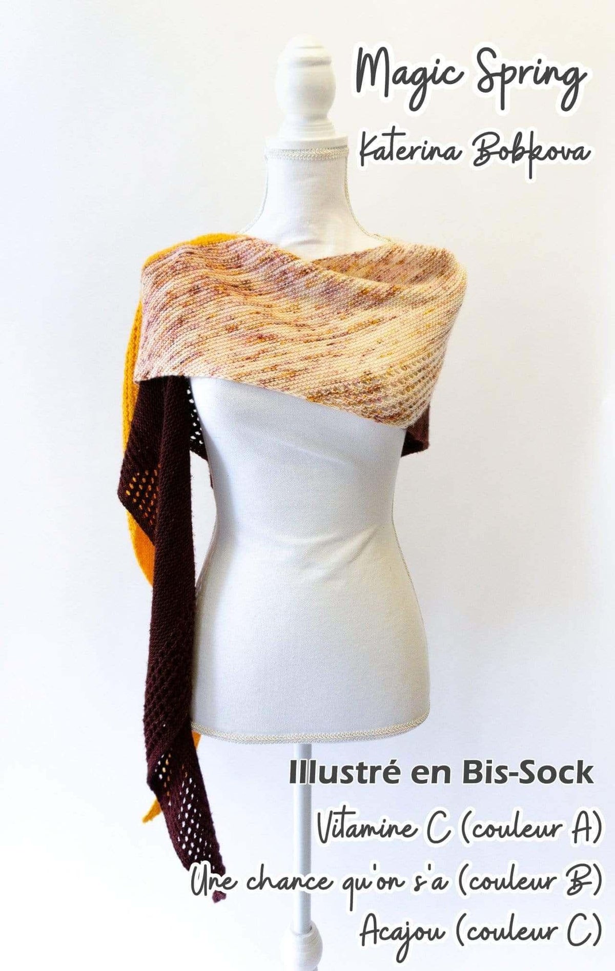 MAGIC SPRING SHAWL knitting kit by Katerina Bobkova - Les Laines Biscotte Yarns