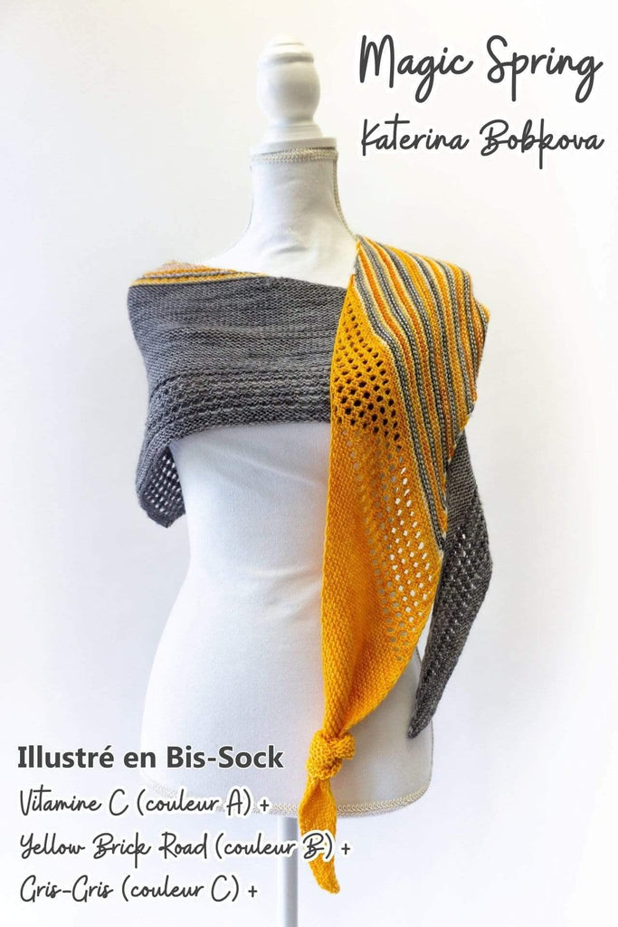 MAGIC SPRING SHAWL knitting kit by Katerina Bobkova - Les Laines Biscotte Yarns