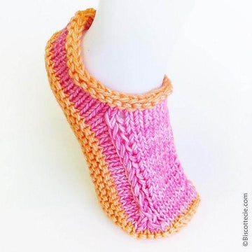 Non-felted Slippers pattern - Biscotte version