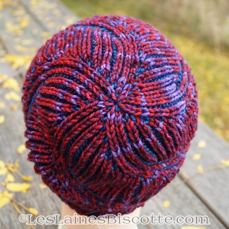 Hat Knitting Pattern Spiral Brioche Hat