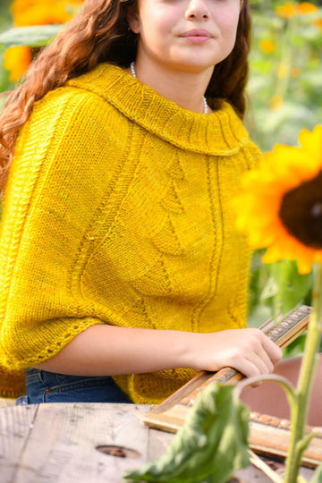 Pine Mountain Poncho Knitting Kit - Les Laines Biscotte Yarns